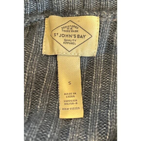 St John's Bay Women's Sweater Soft Ribbed Blue V-Neck Pullover Knit - Size Small - Picture 6 of 7